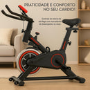 Bicicleta Ergométrica Bike Spinning – Bike Treino em Casa, Academia, Exercícios Cardio e Emagrecimento, Design Confortável e Ajustável, Vertical Silenciosa