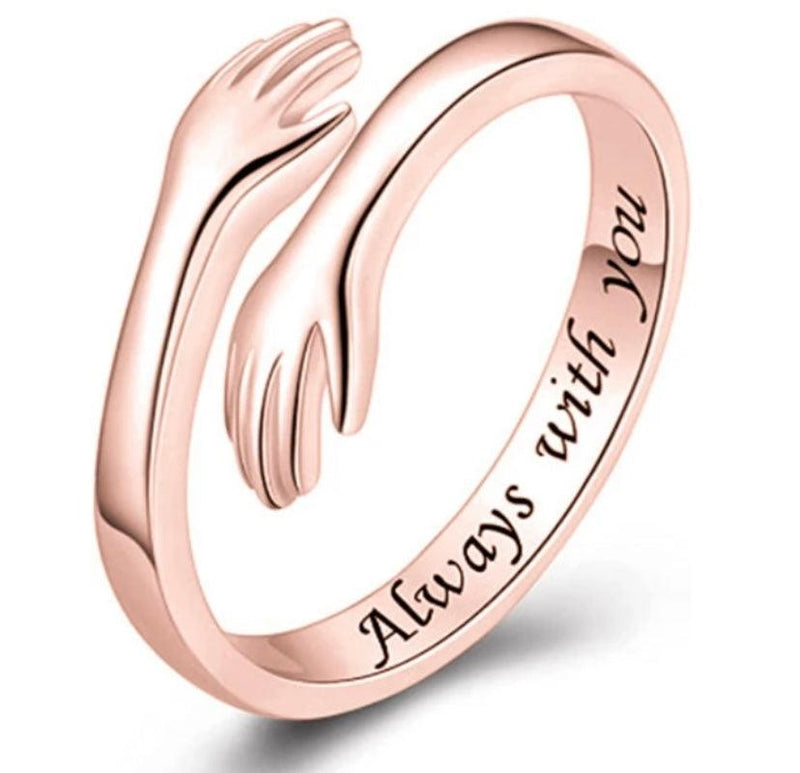 Compre 1 Leve 2 c/ Cartão Incluso - Anel do Abraço Prata 925 Ajustável