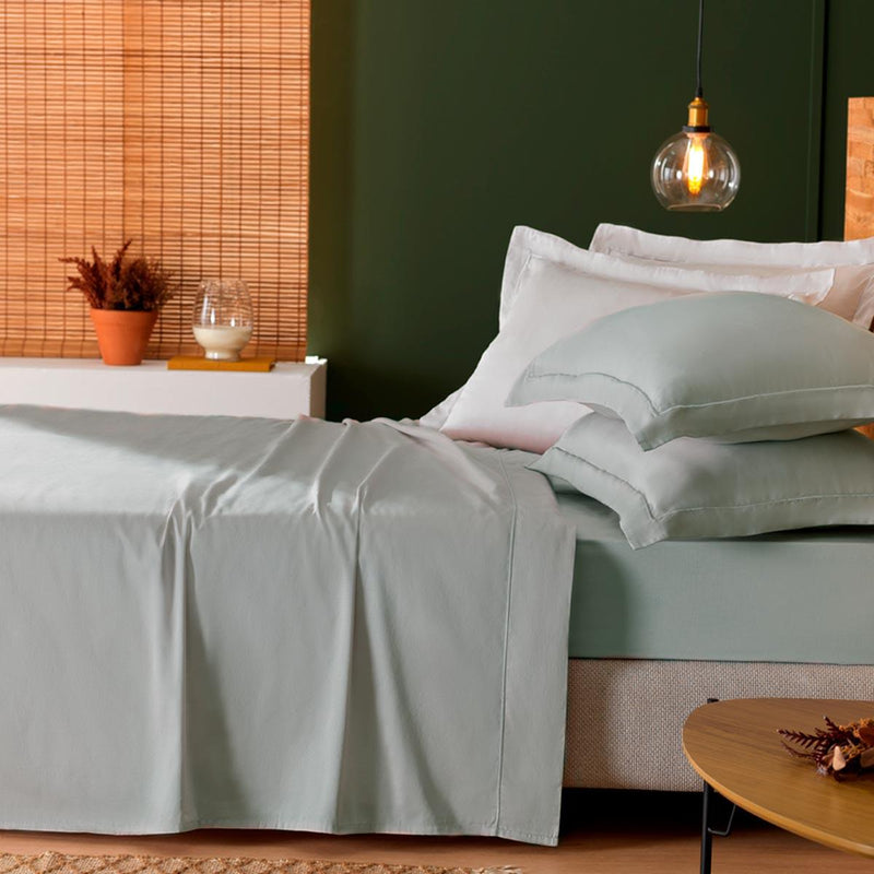 Jogo de Cama Treccenti Percal 300 fios Cinza - Casal