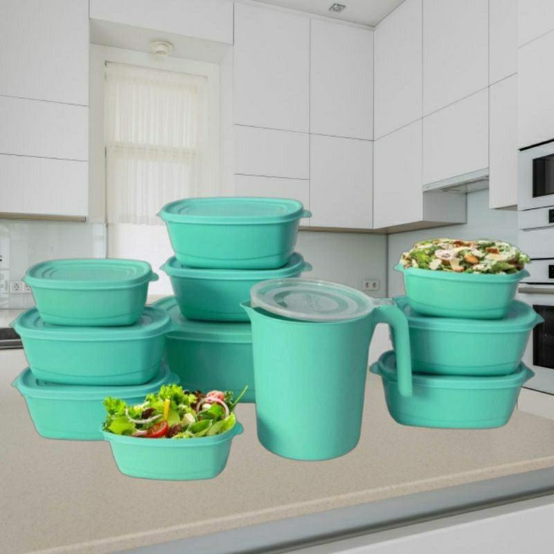 Kit Pote de Plástico e Jarra Vasilhas 11 Peças | Shopee Brasil