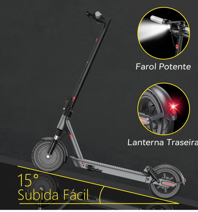 Patinete Elétrico Scooter De Alumínio com App Bluetooth